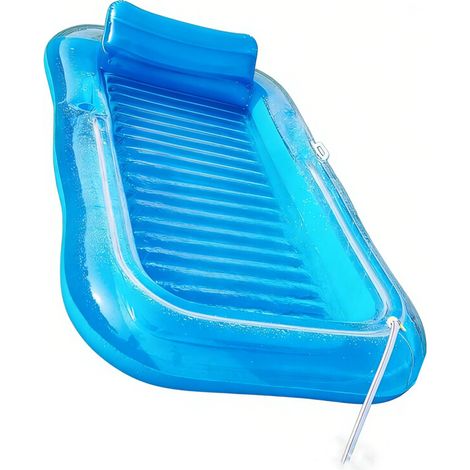 Chaise longue gonflable pour piscine, flotteur, technologie-Bleu (1/2)
