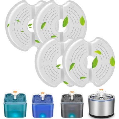 8Pcs Pet Water Fountain Replacement Filter, for 2.5L Stainless Steel Cat Water Fountain, Activated Carbon Filter for Cat Water Fountain (1/5)