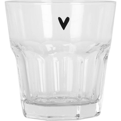 Verre à Eau et Gobelet à Jus en Verre Transparent avec Cœur 8 x 8 cm 200 ml - PANGIVO (1/3)