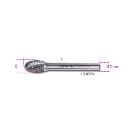 LIME ROTATIVE IN METALLO DURO TAGLIO INCROCIATO HM6 MM 9,5 ART. 426MD/OV9,5