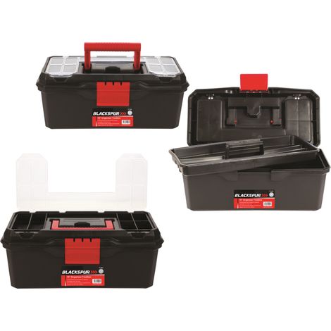 13"" TOOL BOX MAESTRO PLASTIC CHEST BAG STORAGE BAG CASE & TRAY HEAVY DUTY TC382