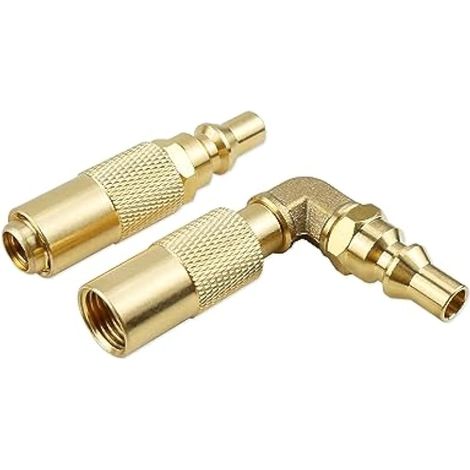 Lot de 2 adaptateurs de conversion à connexion rapide de 6,35 mm compatibles avec les barbecues de table Blackstone – Grilles à gaz portables de 43,2 cm et 56,9 cm, coude et droite (1/5)