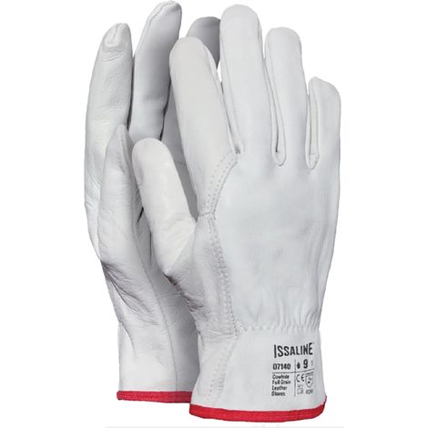 Gants en cuir pleine fleur blanc Top Industrial Starter 07140 - 9 (L) - Blanche