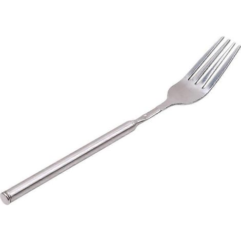 Fourchette BBQ télescopique extensible pour desserts et fruits, couverts à manche long (1/4)
