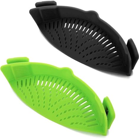 Filtre à clip 2 pièces, filtre pour pâtes, viande, légumes et fruits, filtre en silicone - adapté à tous les bols. (1/3)