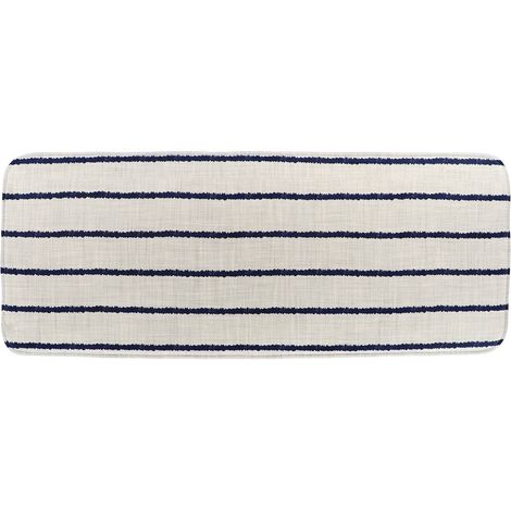 Grand Tapis de salle de bain en Microfibre 45 x 120 cm déco Manureva rayé Bleu - TENDANCE (1/2)