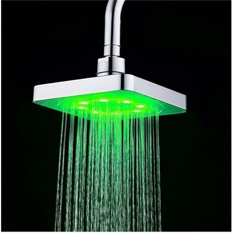 Multifunctional hand shower with adjustable flow, 6-inch LED illuminated top spray (1/3)