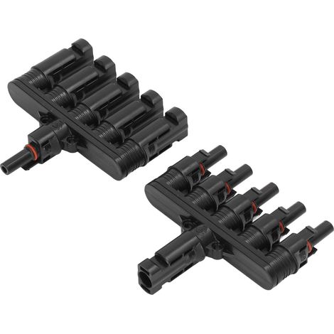 Connecteur de câble pour panneau solaire, 1 paire, branche en T et branche en H, 6 canaux mâle/femelle, tension nominale 1000 V CC, MCH501 (1/5)