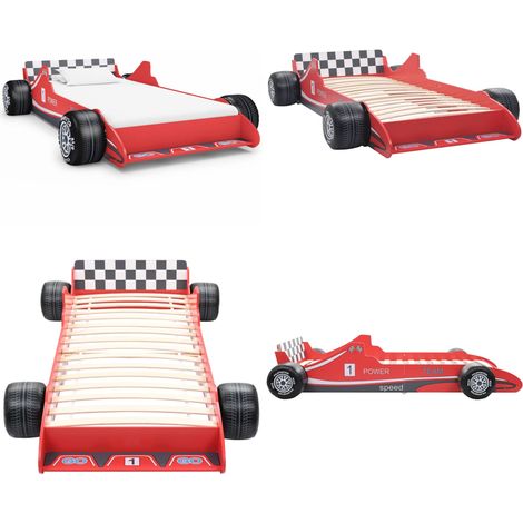 Lit voiture de course pour enfants 90 x 200 cm Rouge - Lit Bébé - Lit Enfant - Lit Voiture De Course - Mobilier Enfant - Décoration Chambre Enfant - Home & Living (1/5)