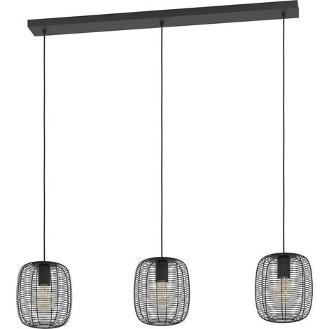 Lampe à fil à 3 lumières Derwen 3x E27 - Ø20cm - noir - 31401