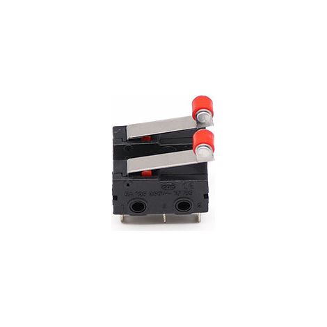 Miniature limit switch KW12-1, black three-pronged switch with pulley, one on, one off. (1/4)