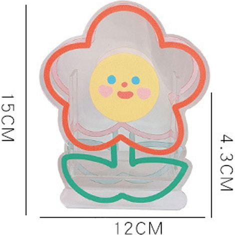 Pot à crayons transparent multifonction mignon en acrylique rangement pinceaux maquillage bureau coiffeuse fleur