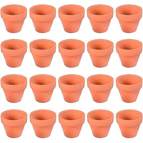 Pot de fleurs en céramique rouge, pot de fleurs rond international, pot en céramique fine rouge, pot en terre cuite respirante pour pépinière de plantes succulentes (20 pièces) (1/4)