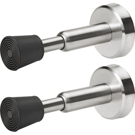 Lot de 2 Butées de Porte à Ressort, Butoir de Porte, Bloqueur de Porte Murales Hydrauliques en Acier Inoxydable avec Pointe en Caoutchou (1/4)