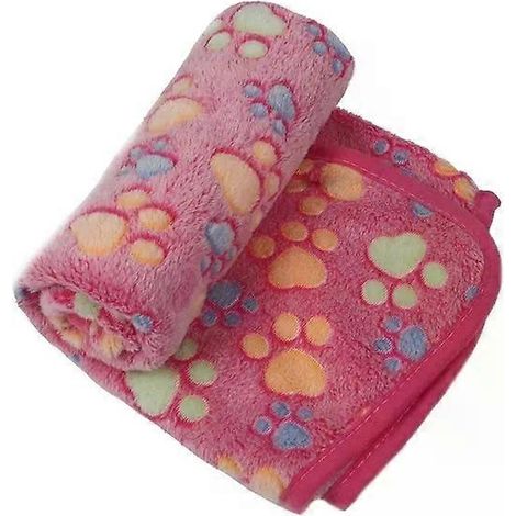 Couverture douce pour animaux de compagnie - Tapis de couchage chaud en polaire corail pour chiens et chats de petite et moyenne taille - Rose (1/5)