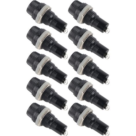 10 pièces support de panneau bouchon à vis porte-fusible boîtier pour fusibles à Tube de verre Radio 5x20mm (1/5)