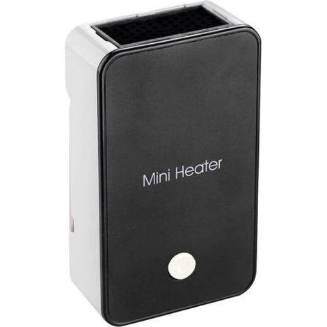 Riscaldatore di sicurezza a risparmio energetico, mini ventilatore elettrico portatile per camera da letto, ufficio, nero (1/4)