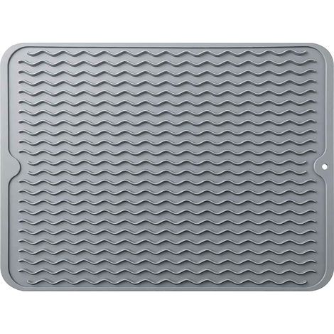 Dish drying mat, quick-drying silicone dish drainer, table mat for kitchen countertop table accessories, heat-resistant and non-slip dish drain mat (1/5)