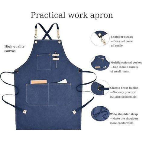 Tablier de travail - - Cow-Boy - toile haute qualité - poches multiples - dos croisé réglable (1/4)