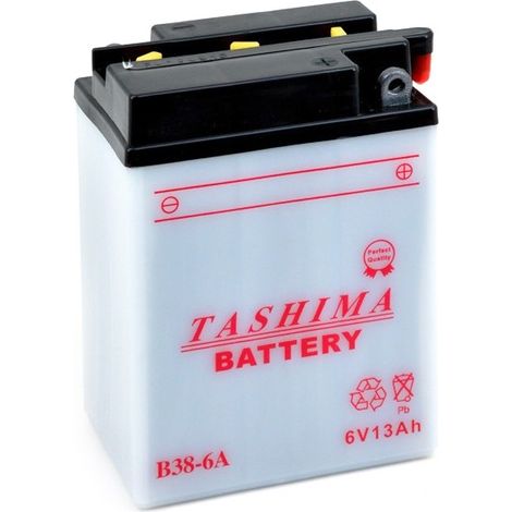 Batterie Plomb Tashima 6v, 13a. L: 119, L: 83, H:161mm, + à Droite Pour Motos+c7829. (livrée Sans Acide). Remplace Origine B38-6