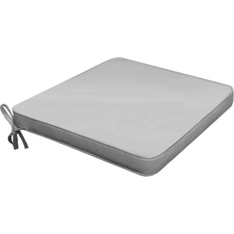 Cuscino quadrato in poliestere impermeabile e sfoderabile 40x40 cm per sedia -  Grey