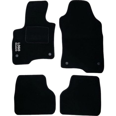 LUPEX SHOP - Tappetini auto compatibili per Panda del 2012 con 4 clip di fissaggio, in moquette nera, anteriori e posteriori (1/3)