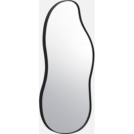 Espejo de metal negro con forma orgánica decorativo de pared (1/4)