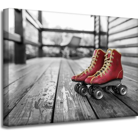 Leinwanddruck Vintage rote Rollschuhe 40x30 cm