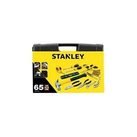Stanley – Coffret multi-outils 65 pièces – Outils en acier inoxydable – Mallette de transport en plastique – Pour réparations courantes