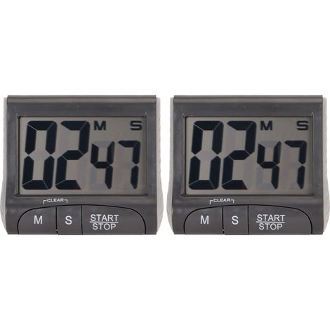 Minuteur Numérique 2 Pièces Aimanté Multifonction avec Grand Écran LCD pour Cuisine Bureau (1/5)