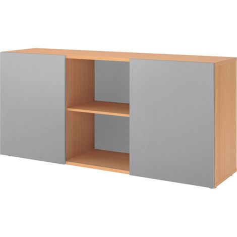bümö office Sideboard mit Schwebetür Buche/Silber (1/5)