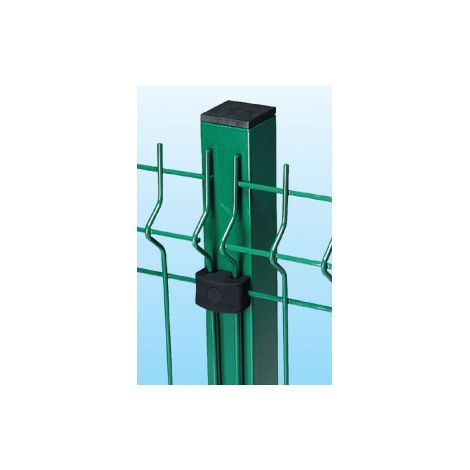 Palo Tubolare Quadro Verde 50X50 mm - Altezza Palo 200 cm - Completo di 3 Piastrine per Fissaggio (1/5)