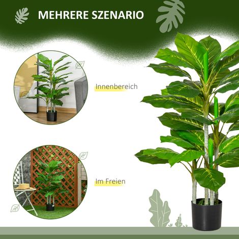 Arbre artificiel 95 cm, plante fausse 33 feuilles, pot design pour séjour (1/4)