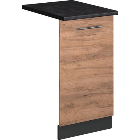 Façade de lave-vaisselle Fame-Line, Chêne de force doré, 45cm , PT Anthracite, Vicco