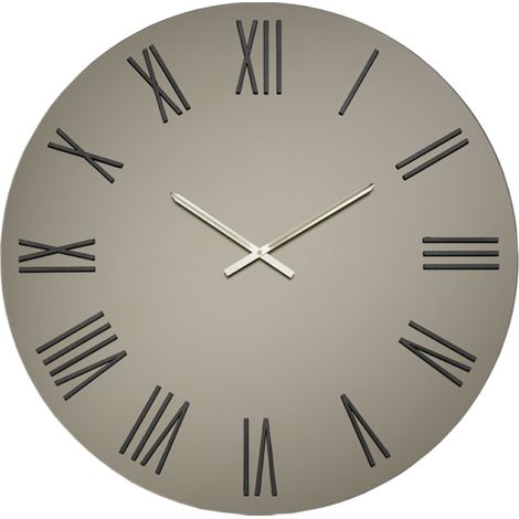 Orologio rotondo D60 cm in cristallo satinato Bronzo e numeri Nero - WAYNE