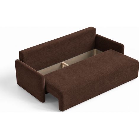 Divano 3 posti trasformabile in tessuto ciniglia verde SOFA KOKO (1/5)