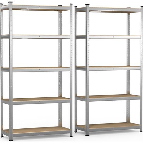 VOUNOT 2 x Estantería Metálica Galvanizada Reforzada 180 x 90 x 40 cm, Estante Almacenamiento 5 Baldas, 1250 kg (1/5)