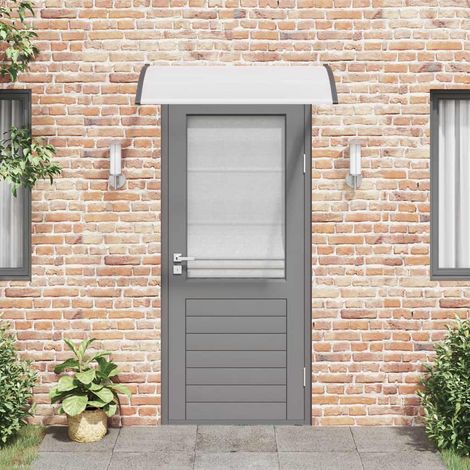 Auvent Marquise de porte, Store Banne pour porte, Noir et transparent 120x80 cm PC OIB7369E (1/5)