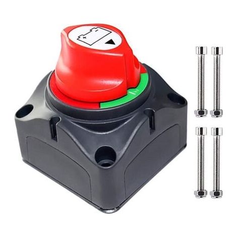 Coupe Circuit de Batterie 12V - 48V Interrupteur Isolateur de Batterie, Interrupteur de Déconnexion de Batterie étanche 275A Commutateur d'Isolateur de Batterie pour Voitures, Bateaux,Véhicules (1/5)