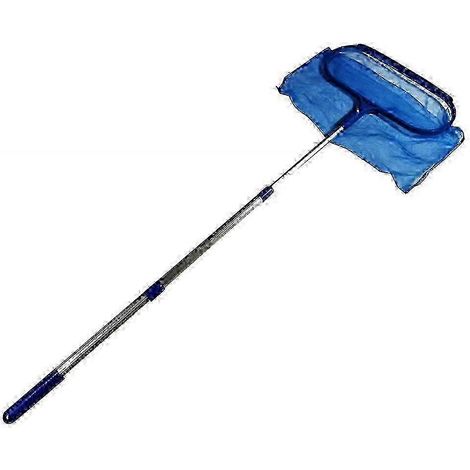 Écumoire télescopique pour piscine avec fonction d'élimination des feuilles - convient à différentes marques de piscines, perche incluse. (1/4)