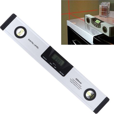 SHSIWI Hochpräzisions-Winkelmesser aus Aluminiumlegierung mit leistungsstarker magnetischer elektronischer Digitalanzeige, 400-mm-Wasserwaage (1/5)