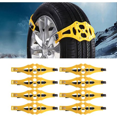 8Pcs Chaînes à Neige Universelles Antidérapantes pour Pneus Voiture, Chaînes de Pneu Hiver Robustes (1/5)