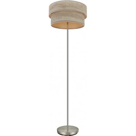 Foot Salon Double Smile 1xe27 Nickel/graues Holz 162x40x40 cm