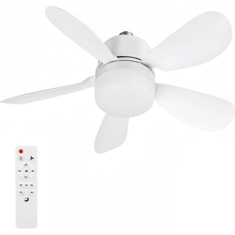 Générique Ventilateur de Plafond avec Lampe Intégrée  42CM Ampoule Ventilateur Plafond Silencieux avec Lumiere  E26/E27 Plafonnier Ventilo Led Telecomande  Lustre lampe Ventilateurs de Plafond (1/5)