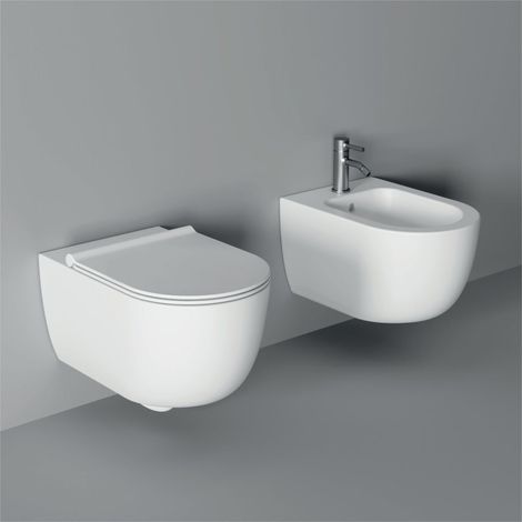 Sanitari Unica sospesi salvaspazio senza brida cm. 50x35 con