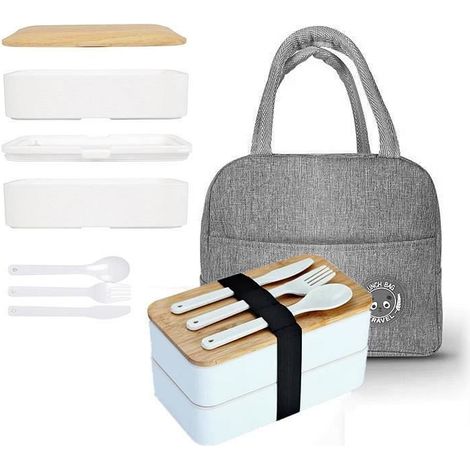 Lunch Box - Japonaise - 2 Étages - Hermétique - Micro-Ondes - Zéro Déchet (1/4)