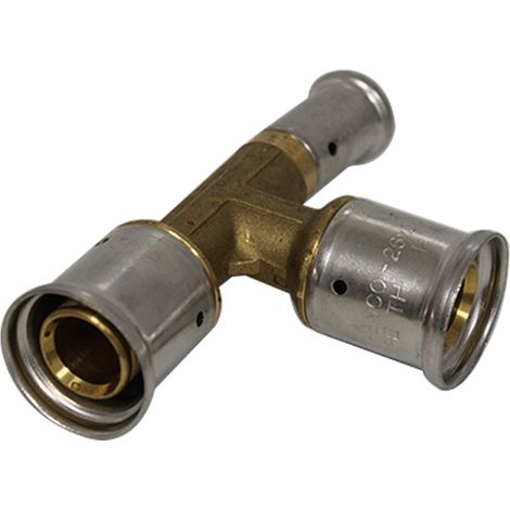Té réduit laiton multicouche à sertir TH ou BE Ø26x3.0-26x3.0-16x2.0 (1/4)