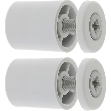 – Lot de 2 butées d'arrêt de lame finale de volet roulant ronde 25mm Ø22mm en PVC – Installation facile avec rondelles et vis – Gris clair (1/3)