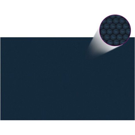 Film solaire de piscine flottant PE 260x160 cm Noir et bleu (1/5)
