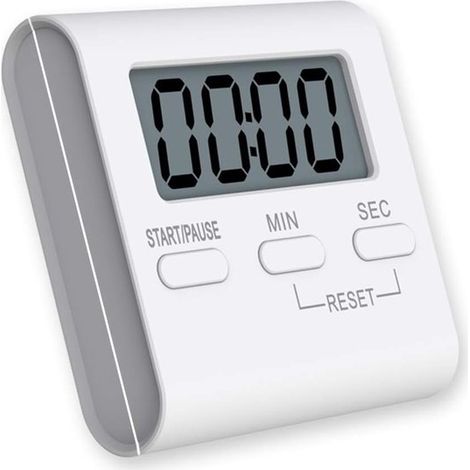 Temporizador digital de cocina，Temporizador electrónico digital，con soporte magnético y oculto，gran pantalla LED，blanco (1/5)